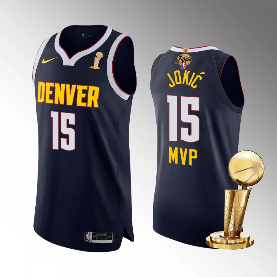 Denver Nuggets Finals Champions Nikola Jokic Navy Jersey Icon