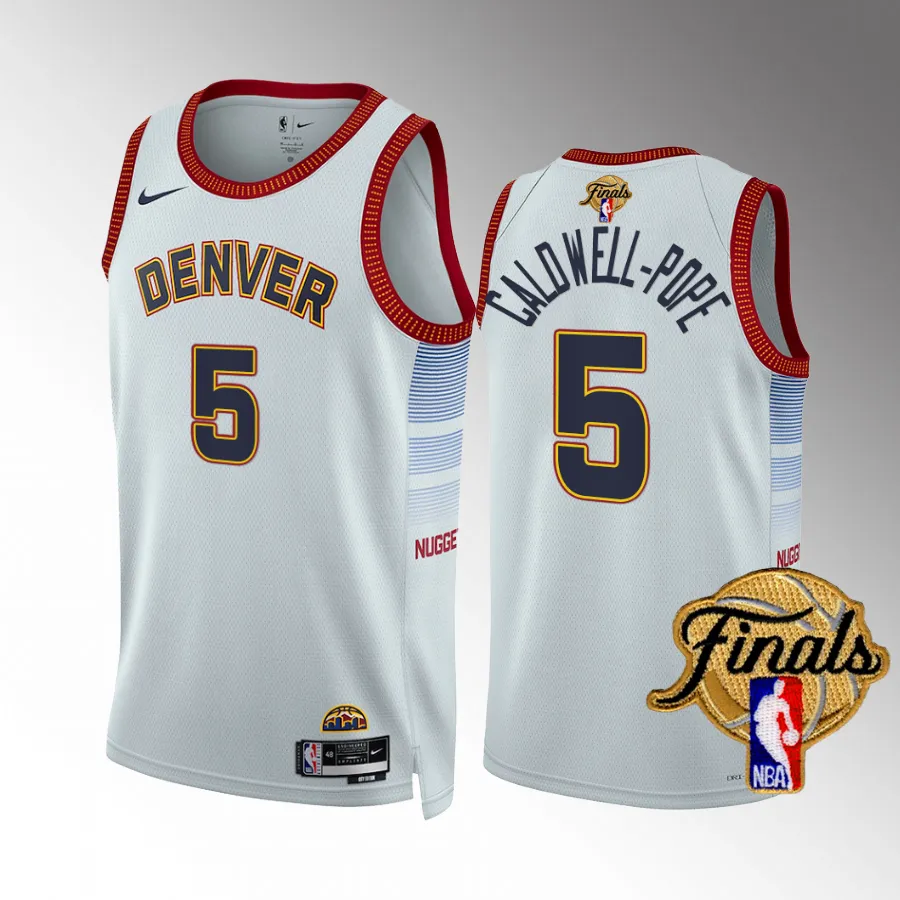 Denver Nuggets Finals Kentavious Caldwell-Pope White #5 Jersey City Edition