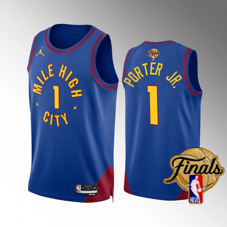 Denver Nuggets Finals Michael Porter Jr. Blue #1 Jersey Statement Edition