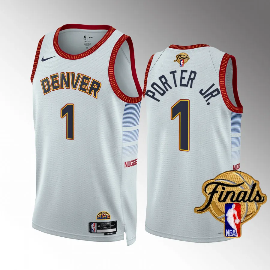 Denver Nuggets Finals Michael Porter Jr. White #1 Jersey City Edition