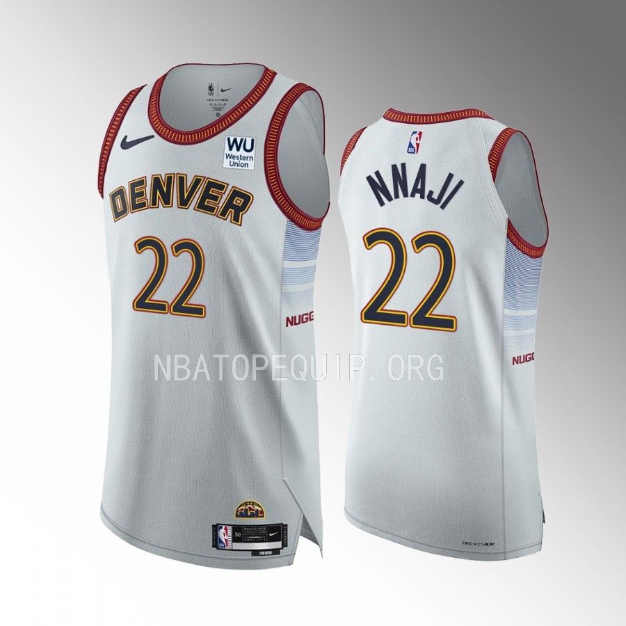 Denver Nuggets #22 Zeke Nnaji White Jersey City Edition