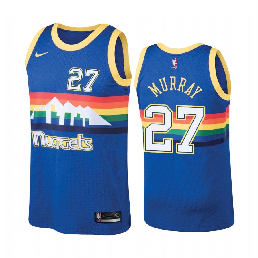 Denver Nuggets #27 Jamal Murray Hardwood Classics Blue Jersey