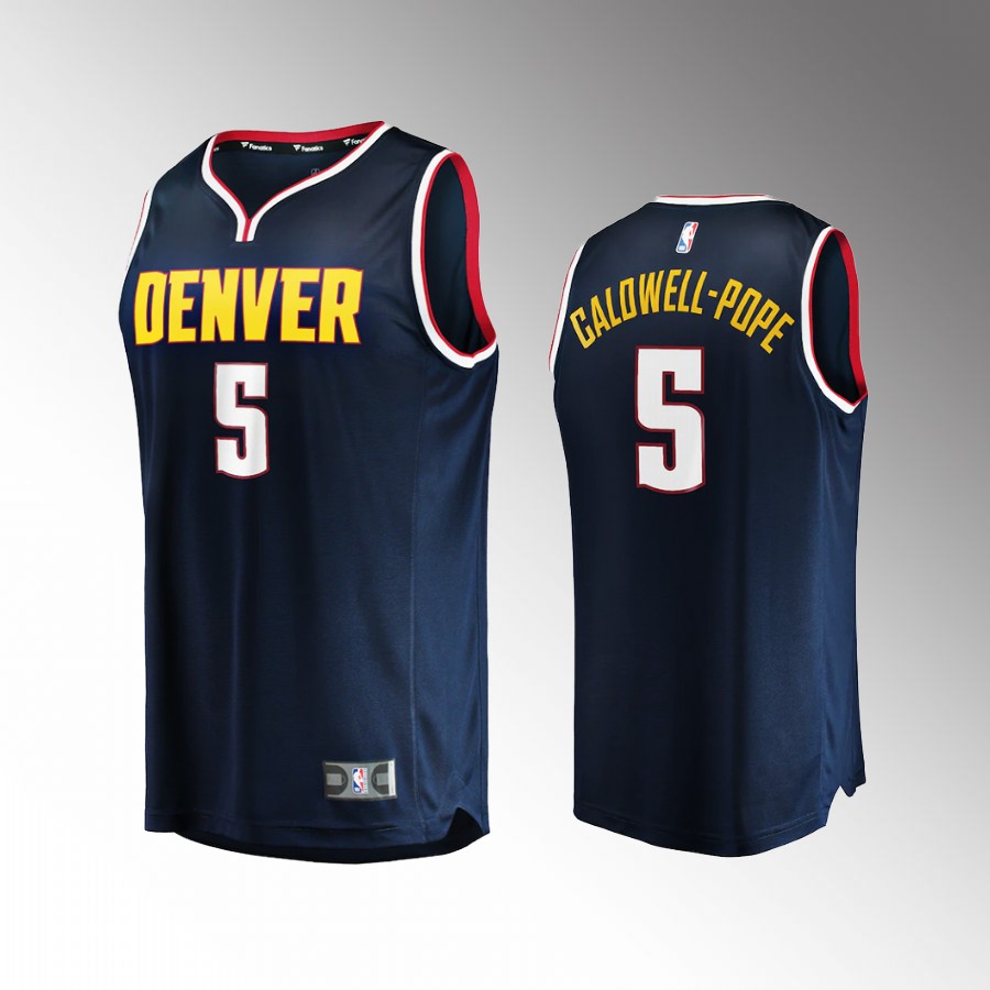 Denver Nuggets #5 Kentavious Caldwell-Pope Icon Edition Jersey Fast Break Navy