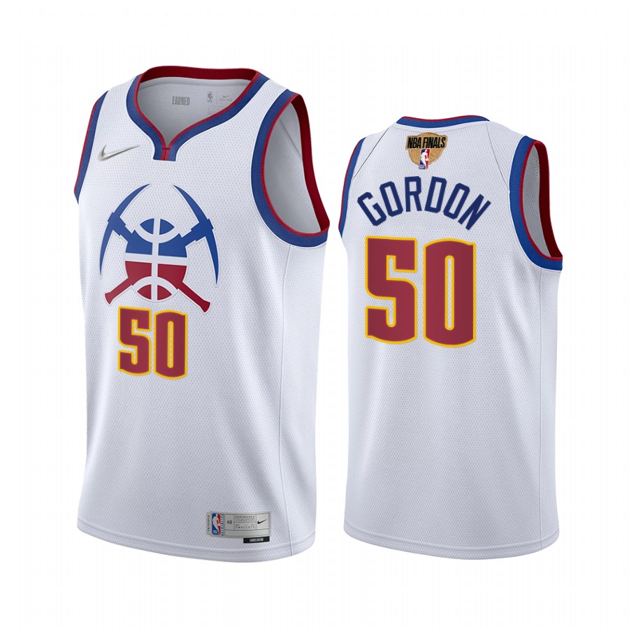 Denver Nuggets #50 Aaron Gordon Playoffs White Jersey