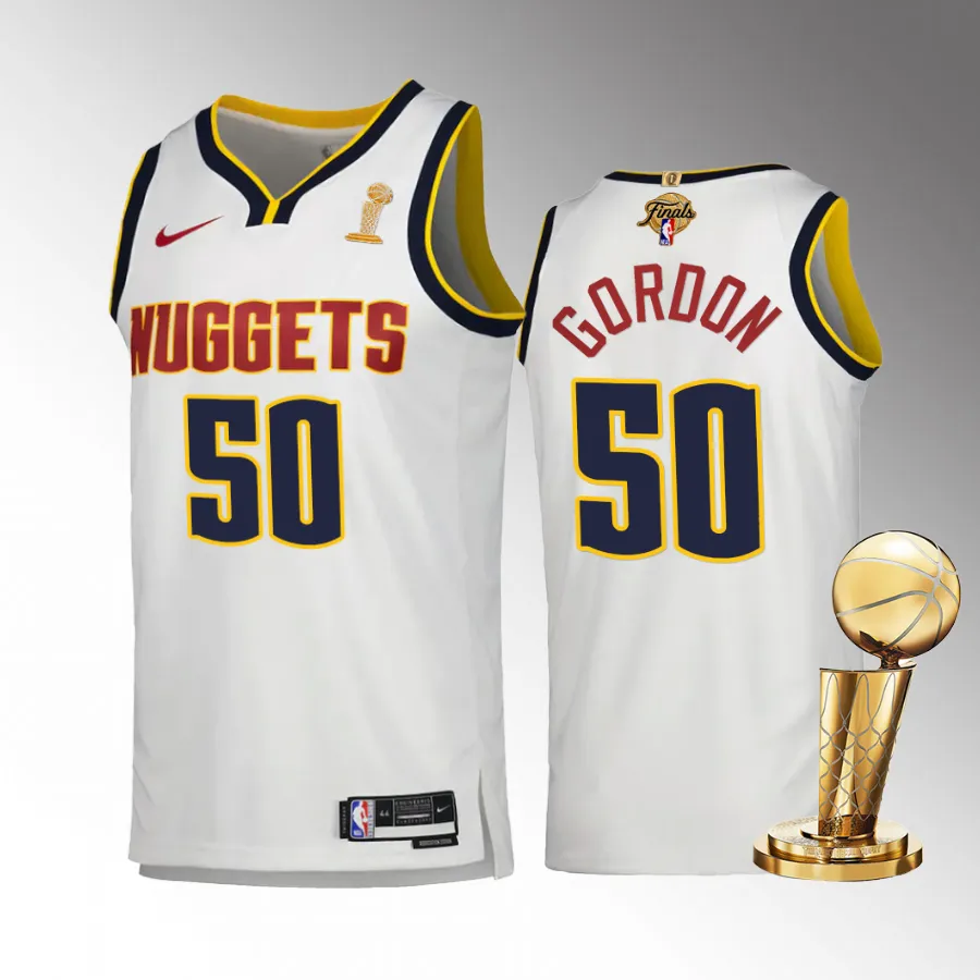 Denver Nuggets Aaron Gordon Finals Champions Jersey White #50 Association