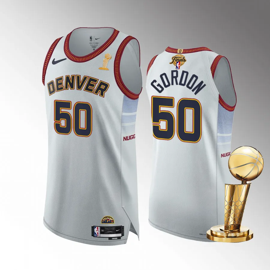 Denver Nuggets Aaron Gordon Finals Champions White Jersey