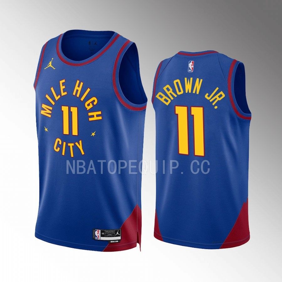 Denver Nuggets Bruce Brown Jr. Statement Edition Blue #11 Jersey Mile High City