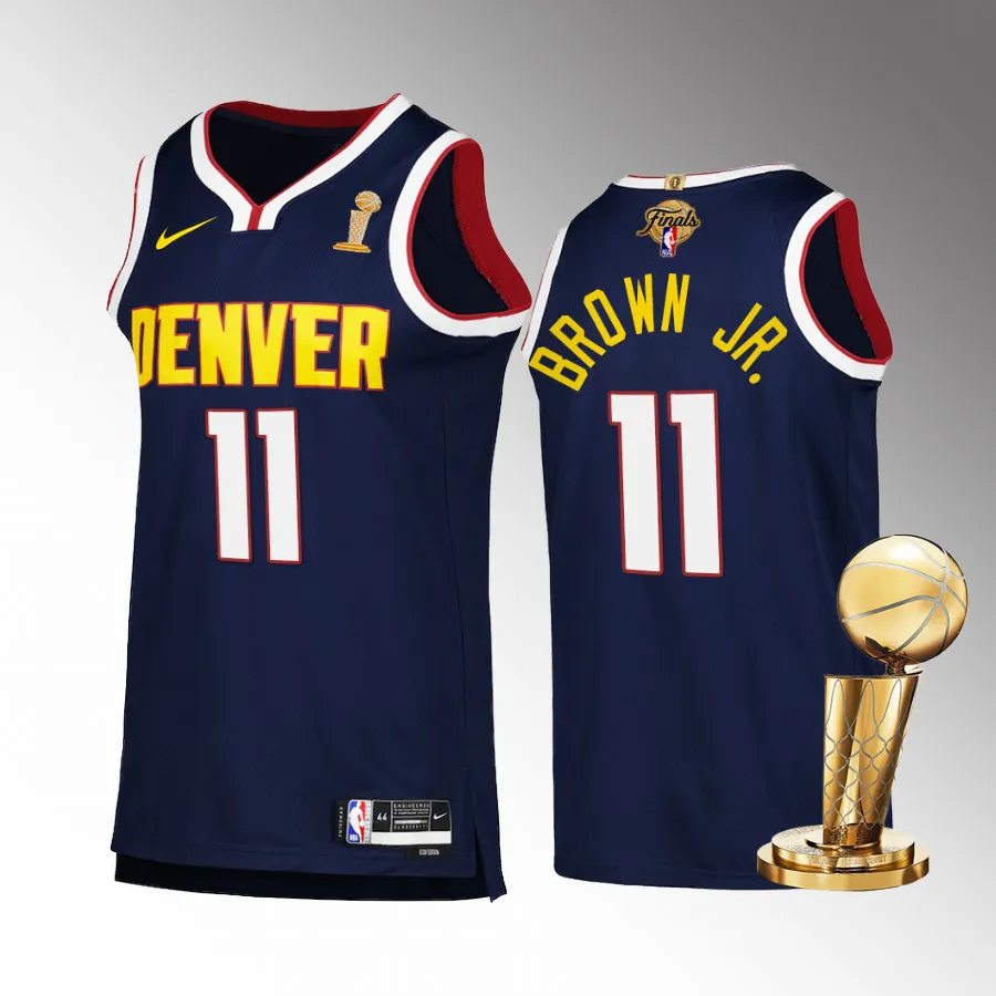 Denver Nuggets Bruce Brown Jr. Finals Champions Jersey Navy #11 Icon Edition