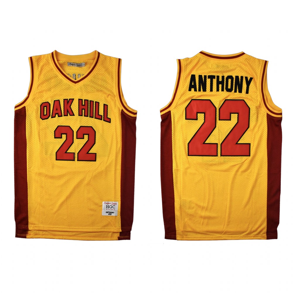Denver Nuggets Carmelo Anthony Yellow OKA Hill High School Jersey