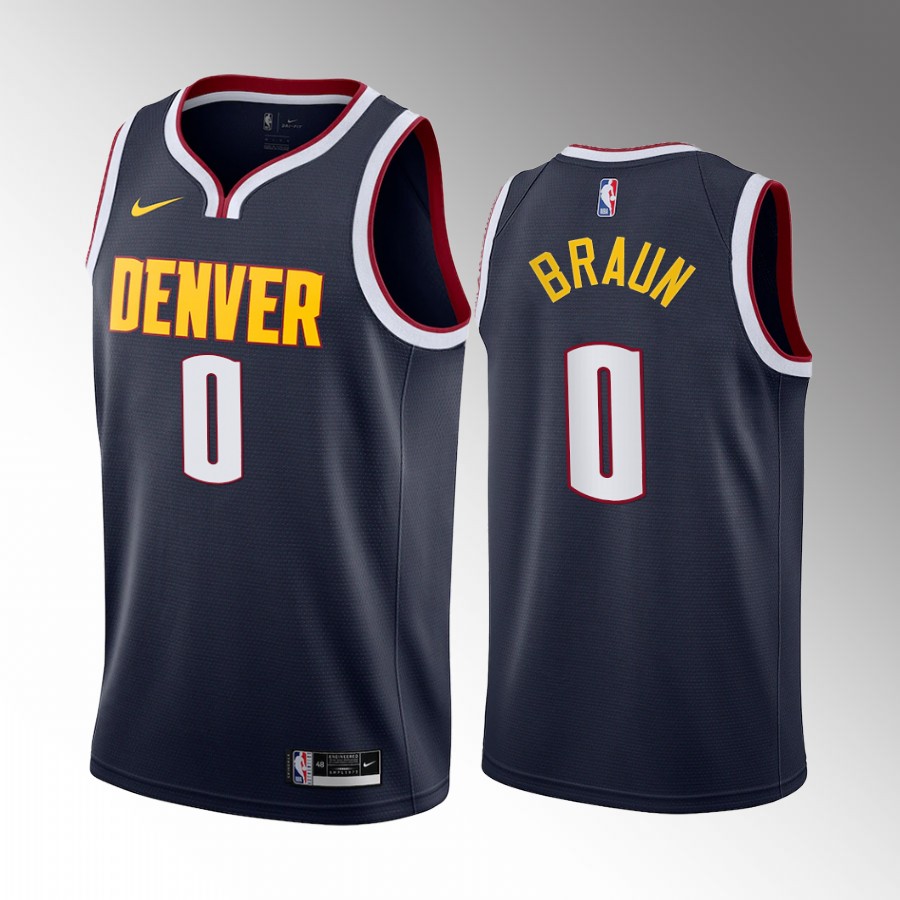 Denver Nuggets Christian Braun Draft #0 Navy Jersey Icon Edition Kansas