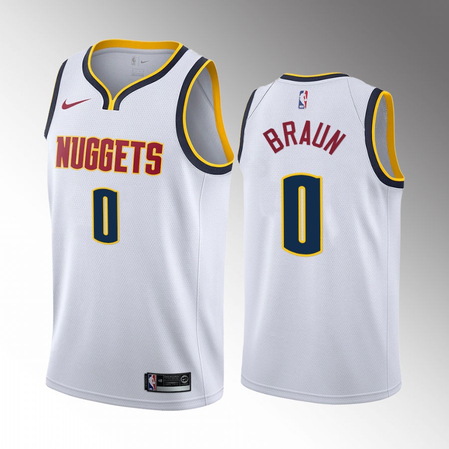 Denver Nuggets Christian Braun Draft #0 White Jersey Association Edition Kansas