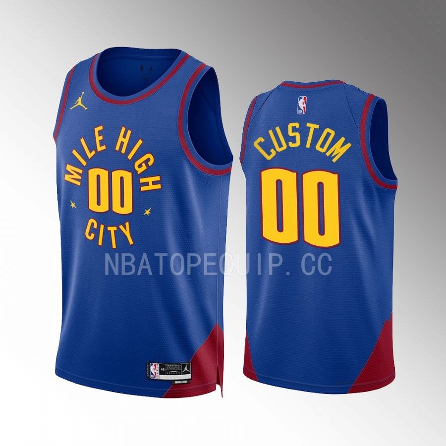 Denver Nuggets Custom Statement Edition Blue #00 Jersey Mile High City