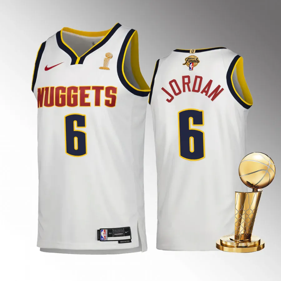 Denver Nuggets DeAndre Jordan Finals Champions Jersey White #6 Association