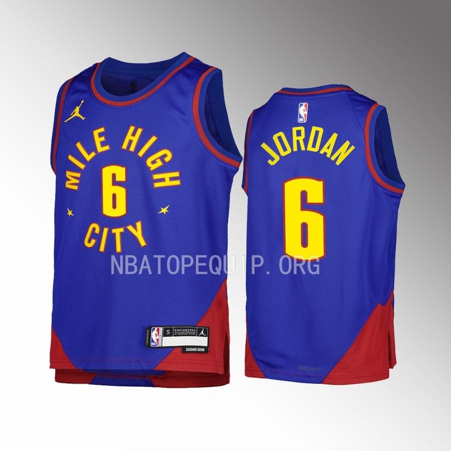 Denver Nuggets DeAndre Jordan Statement Edition Blue Youth Jersey Swingman #6