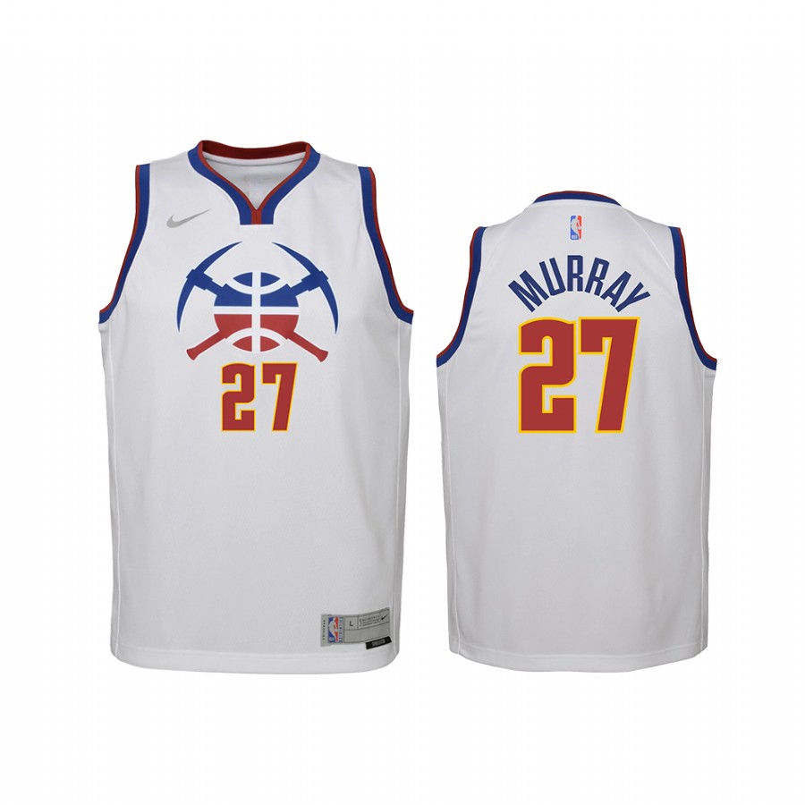 Denver Nuggets Jamal Murray Earned Edition White Youth Jersey Swingman #27