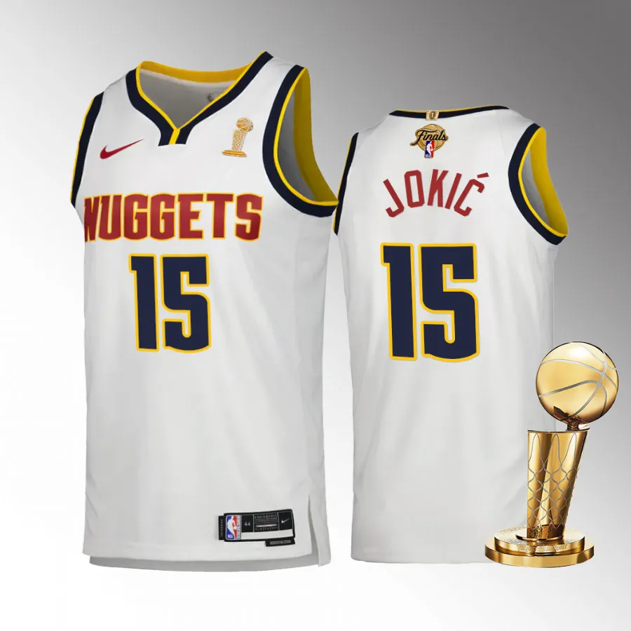 Denver Nuggets Nikola Jokic Finals Champions Jersey White #15 Association