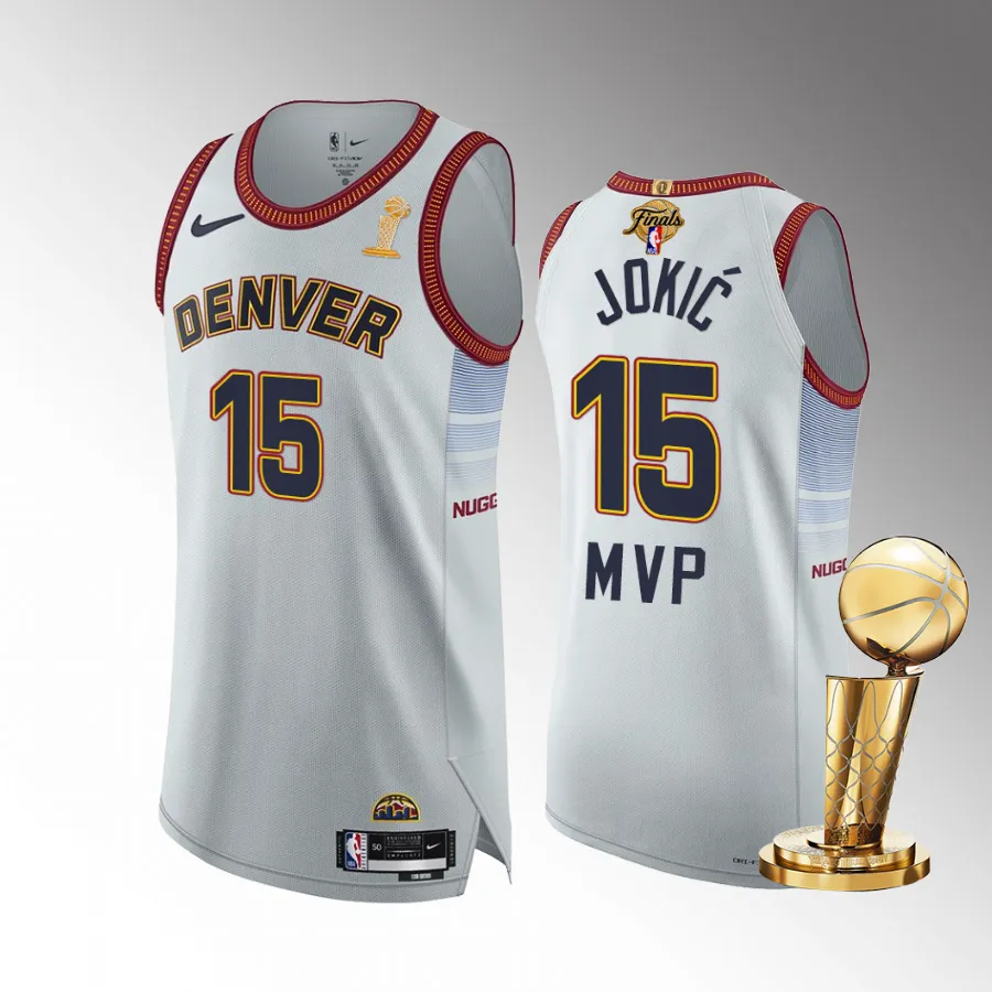 Denver Nuggets Nikola Jokic Finals MVP White Jersey