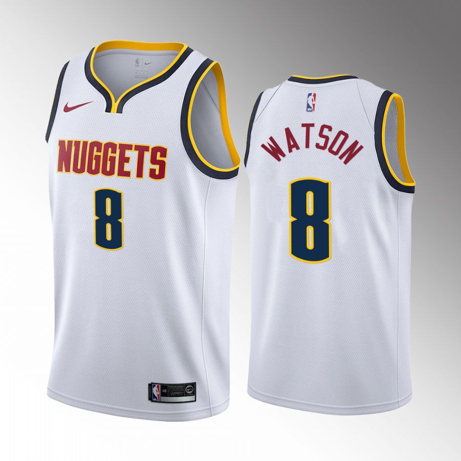 Denver Nuggets Peyton Watson Draft #8 White Jersey Association Edition UCLA