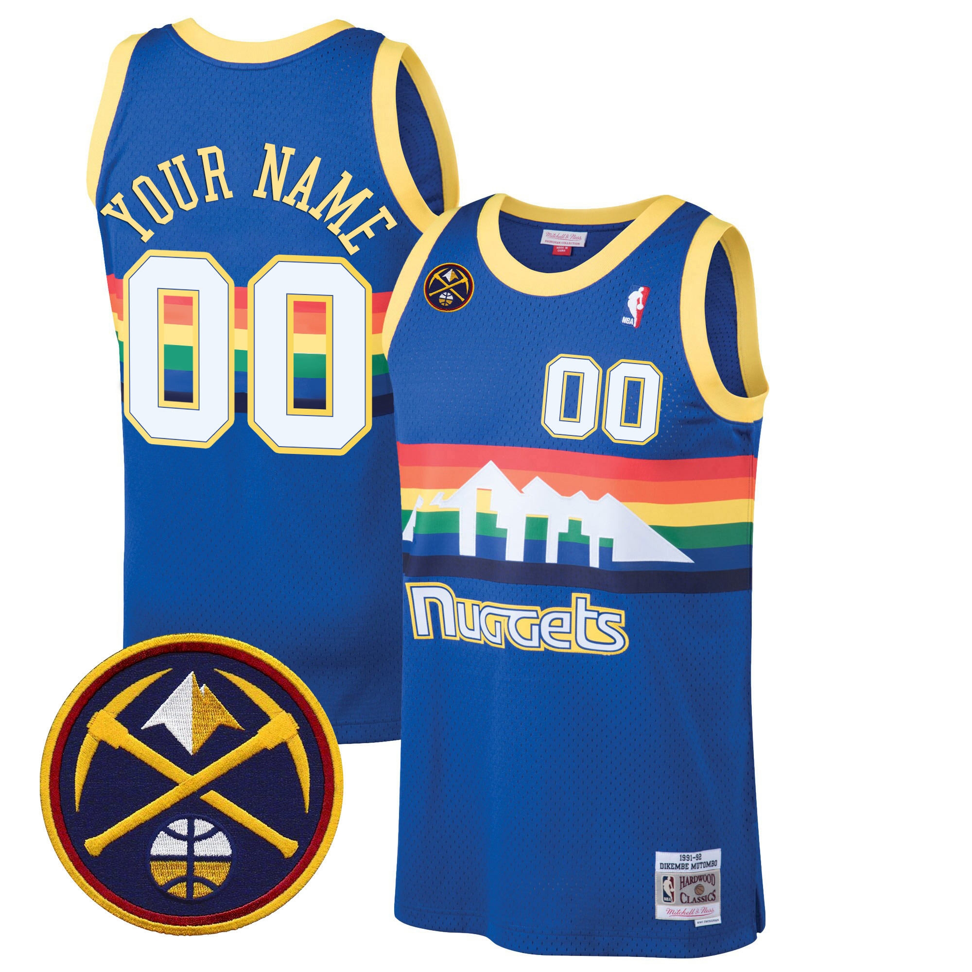 Denver Nuggets Swingman Custom Blue Classic Jersey - All Stitched