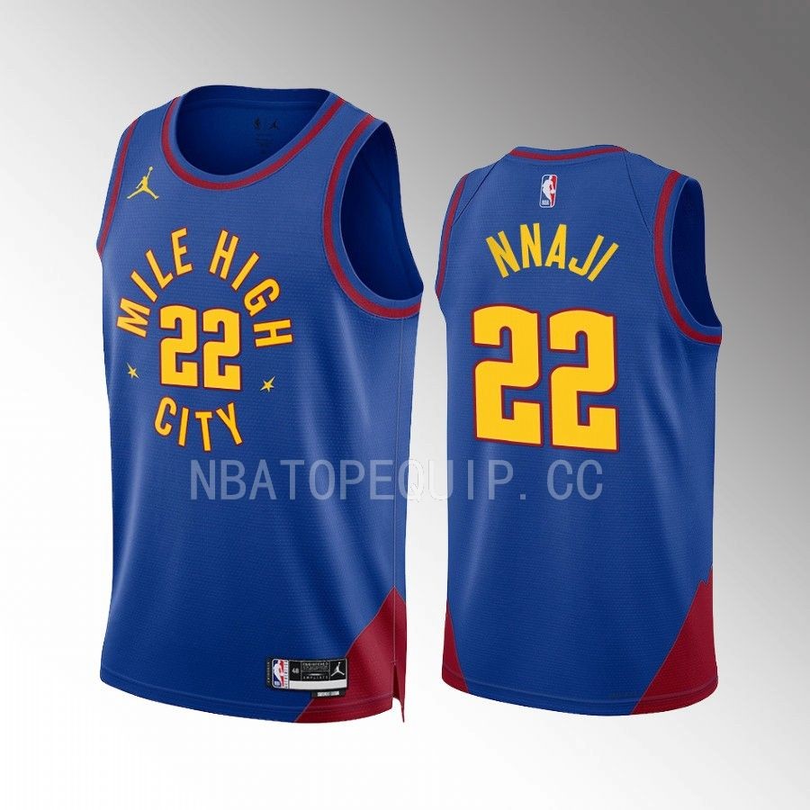 Denver Nuggets Zeke Nnaji Statement Edition Blue #22 Jersey Mile High City