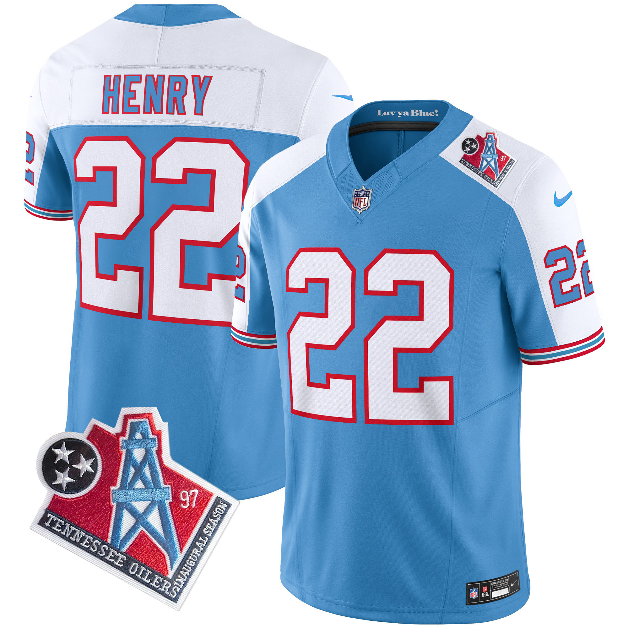 Derrick Henry Men's Tennessee Titans 1997 Throwback Limited Vapor Alternate Jersey