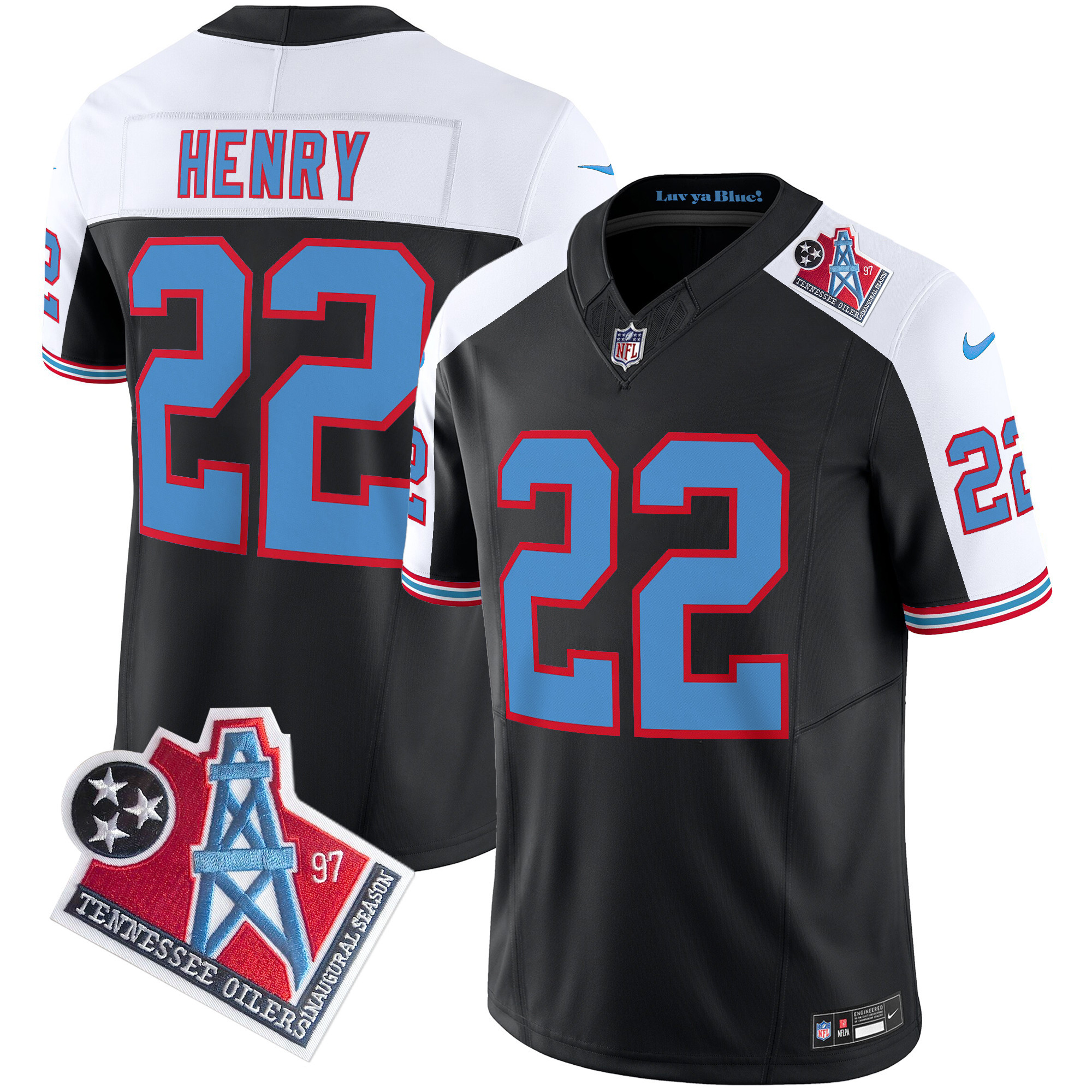 Derrick Henry Men's Tennessee Titans 1997 Throwback Limited Vapor Black Alternate Jersey