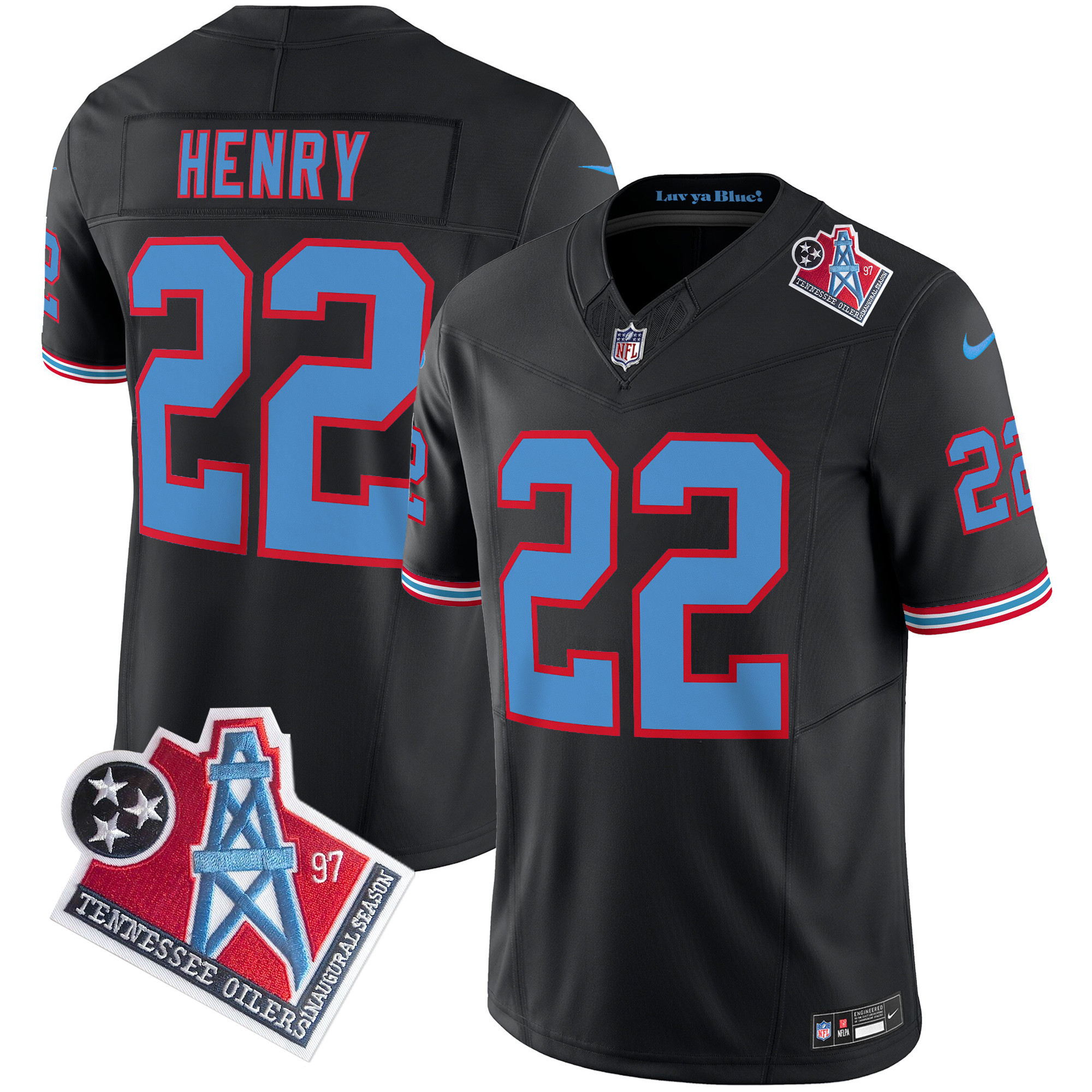 Derrick Henry Men's Tennessee Titans 1997 Throwback Limited Vapor Black Jersey