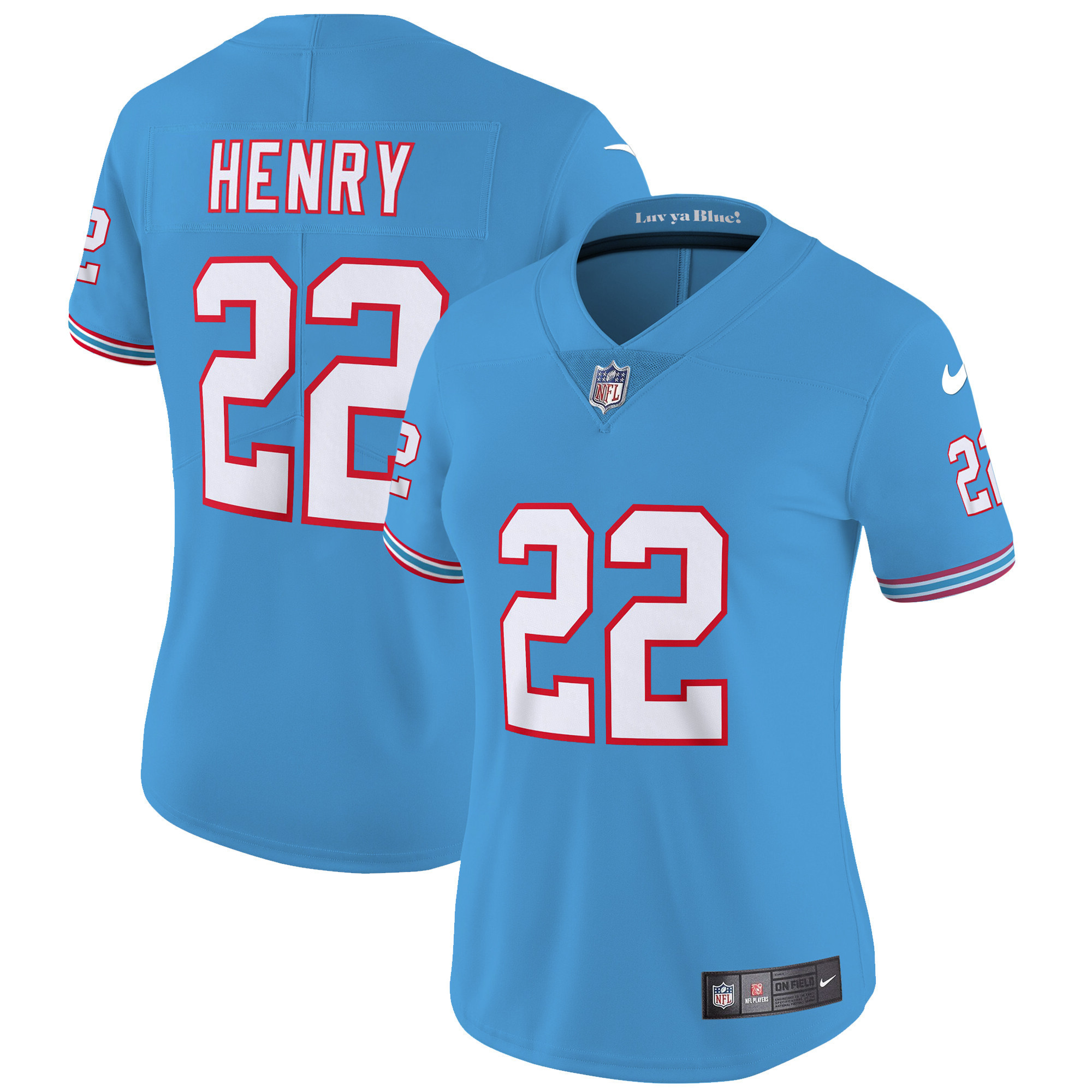 Derrick Henry Women's Tennessee Titans Throwback Limited Vapor Light Blue Jersey