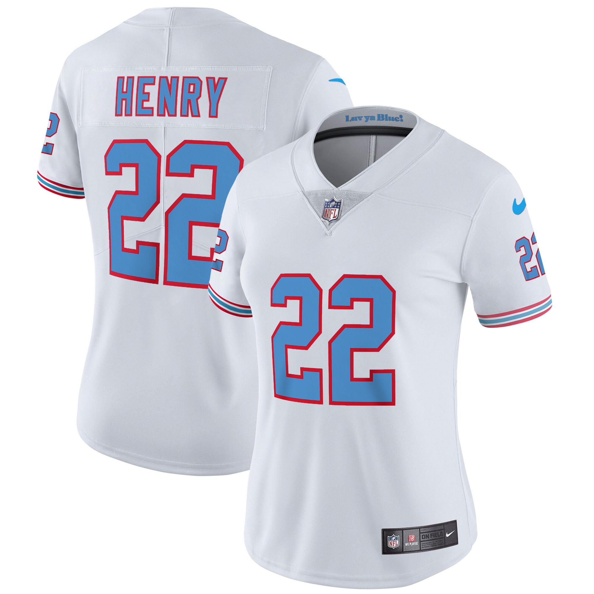 Derrick Henry Women's Tennessee Titans Throwback Limited Vapor White Jersey