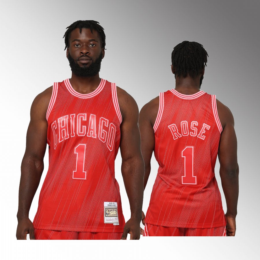 Derrick Rose #1 Chicago Bulls 2008-09 Hardwood Classics Triple Red Swingman Jersey