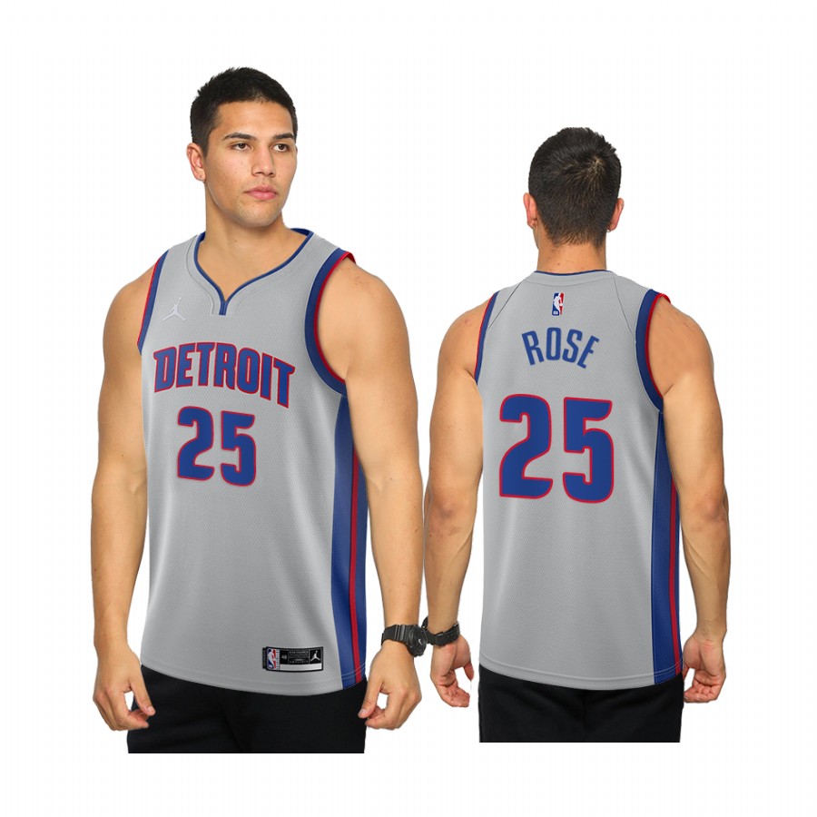 Derrick Rose Detroit Pistons sliver Statement Jersey