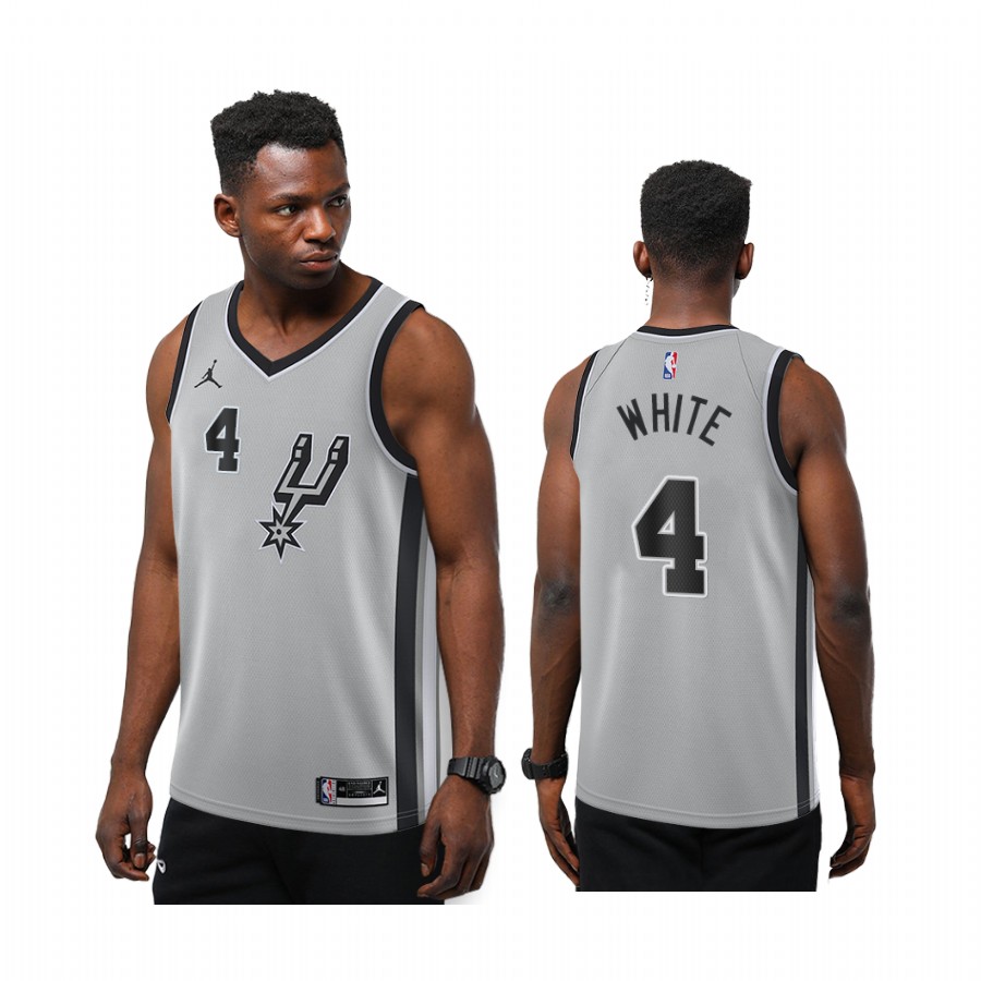 Derrick White San Antonio Spurs Silver Statement New Season Jersey