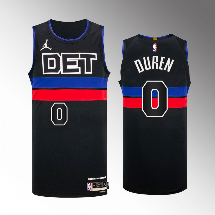 Detroit Pistons #0 Jalen Duren Black Jersey Statement Edition