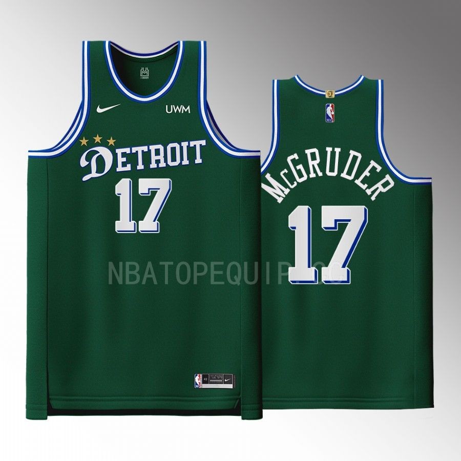 Detroit Pistons #17 Rodney McGruder Green Jersey City Edition