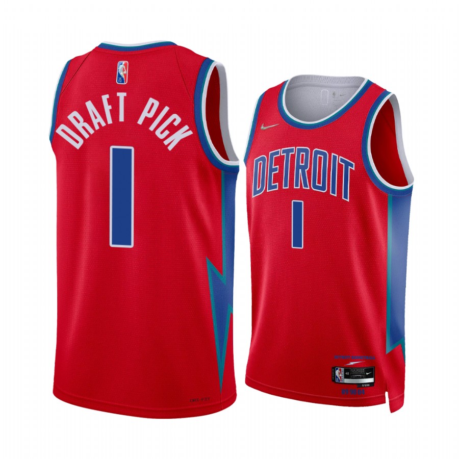 Detroit Pistons Draft First Round Pick No.1 Jersey Red Men