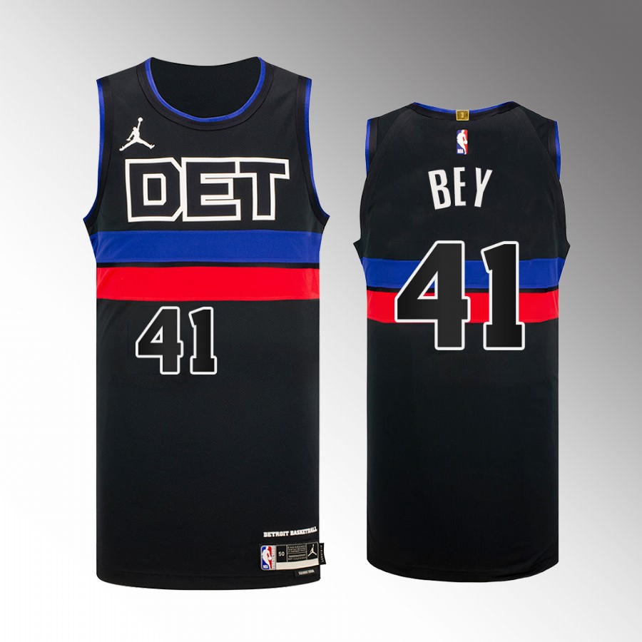Detroit Pistons #41 Saddiq Bey Black Jersey Statement Edition