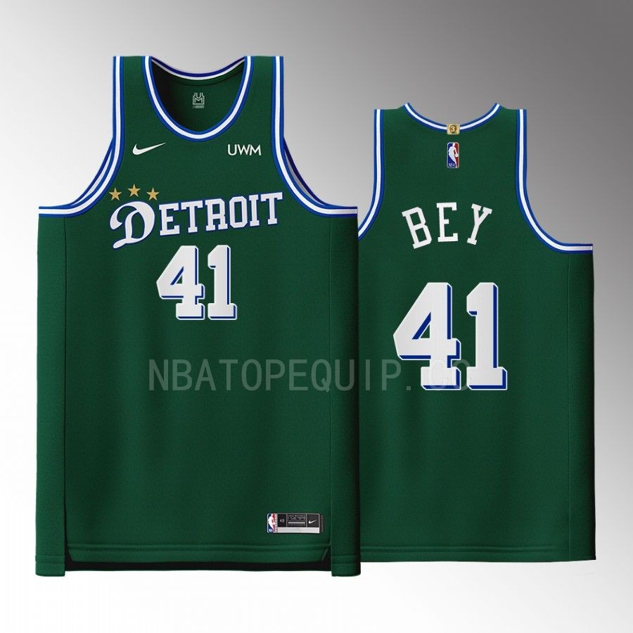 Detroit Pistons #41 Saddiq Bey Green Jersey City Edition