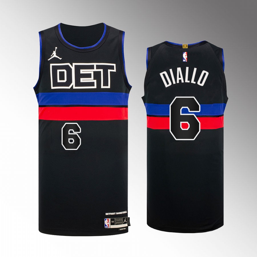 Detroit Pistons #6 Hamidou Diallo Black Jersey Statement Edition