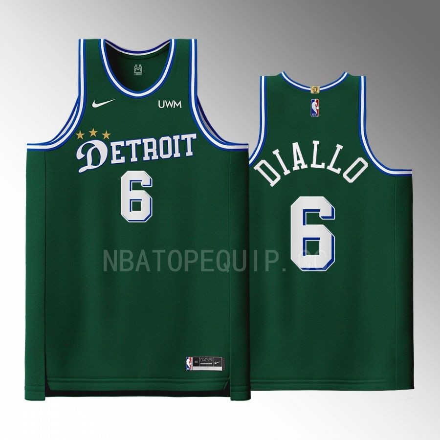 Detroit Pistons #6 Hamidou Diallo Green Jersey City Edition