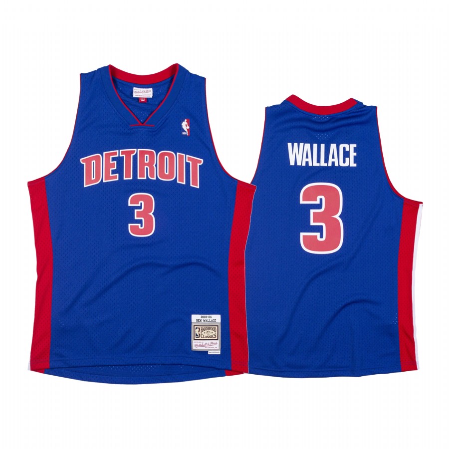 Detroit Pistons Ben Wallace #3 Blue Throwback Jersey