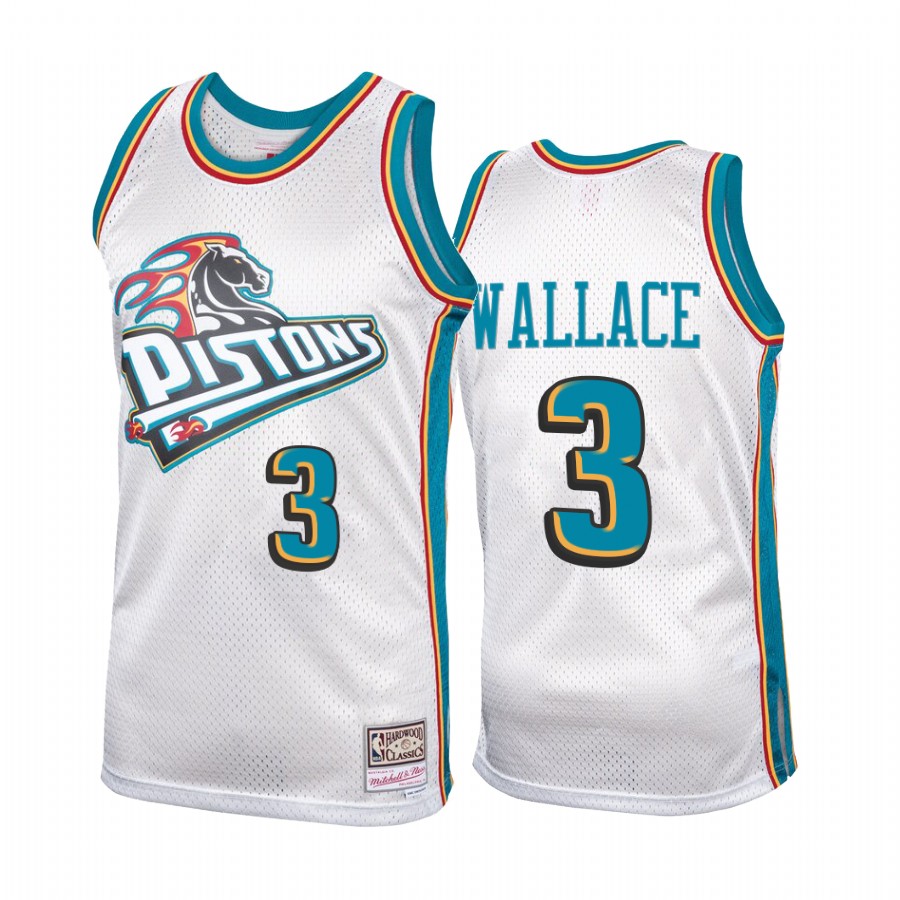 Detroit Pistons Ben Wallace #3 Platinum Hardwood Classics Jersey