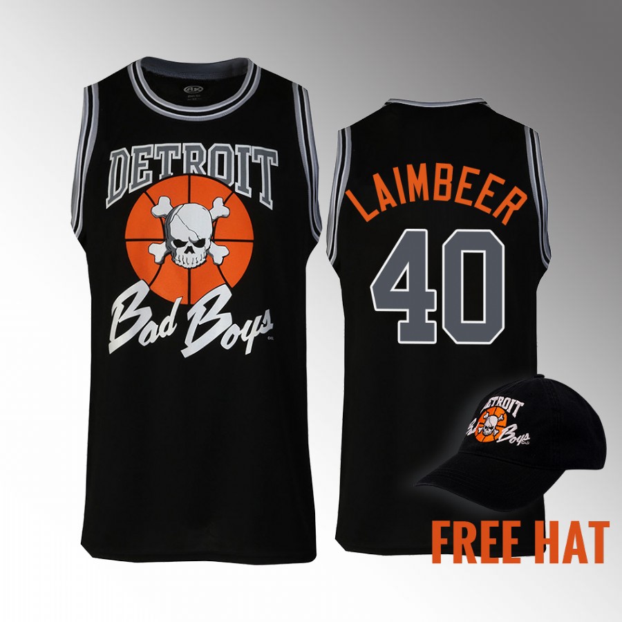 Detroit Pistons Bill Laimbeer Bad Boys Jersey #40 Fashion Tank Black Jersey shirt