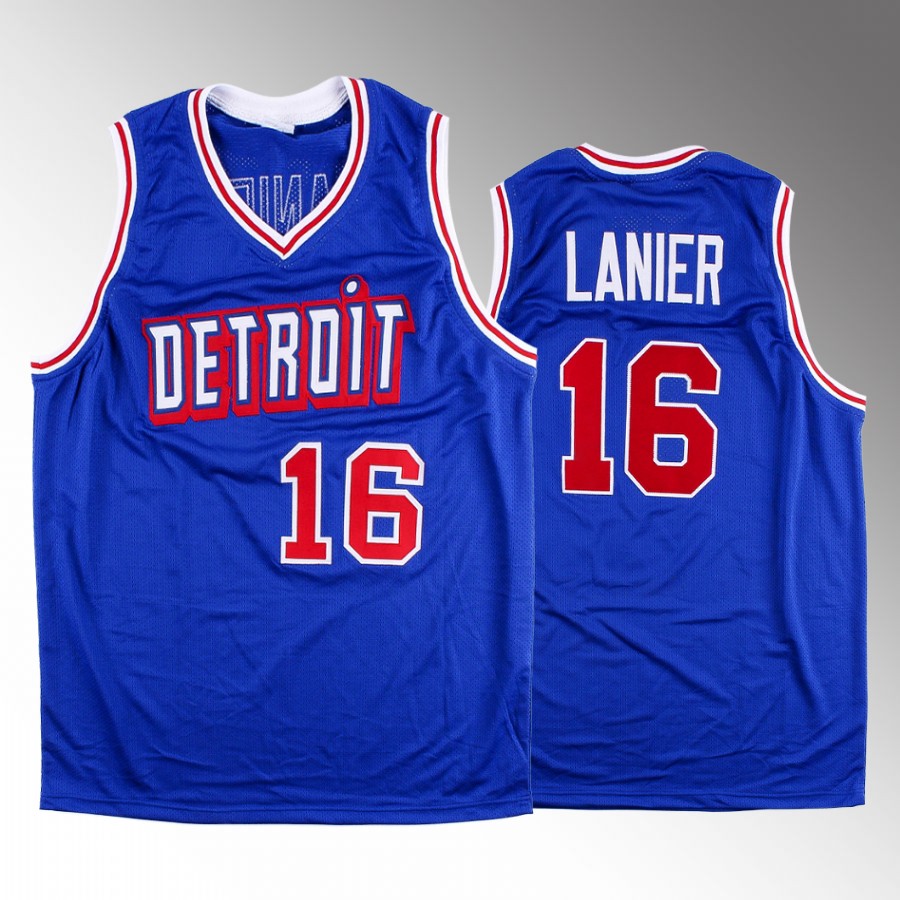 Detroit Pistons Bob Lanier Throwback #16 Blue Jersey