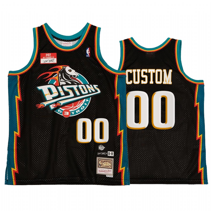Detroit Pistons BR Remix Custom Black Jersey HWC Limited Edition