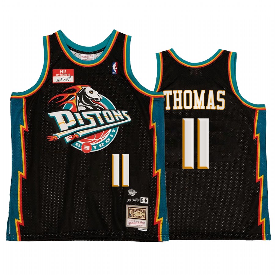 Detroit Pistons BR Remix Isiah Thomas Black Jersey HWC Limited Edition