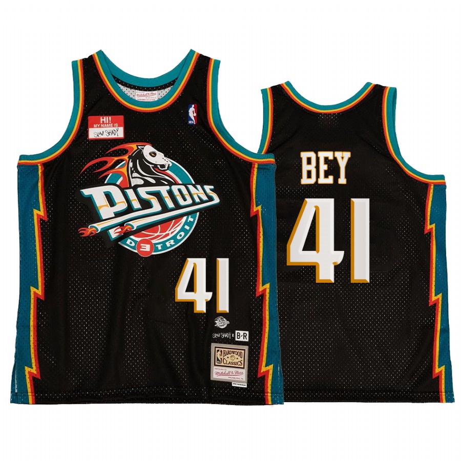 Detroit Pistons BR Remix Saddiq Bey Black Jersey HWC Limited Edition