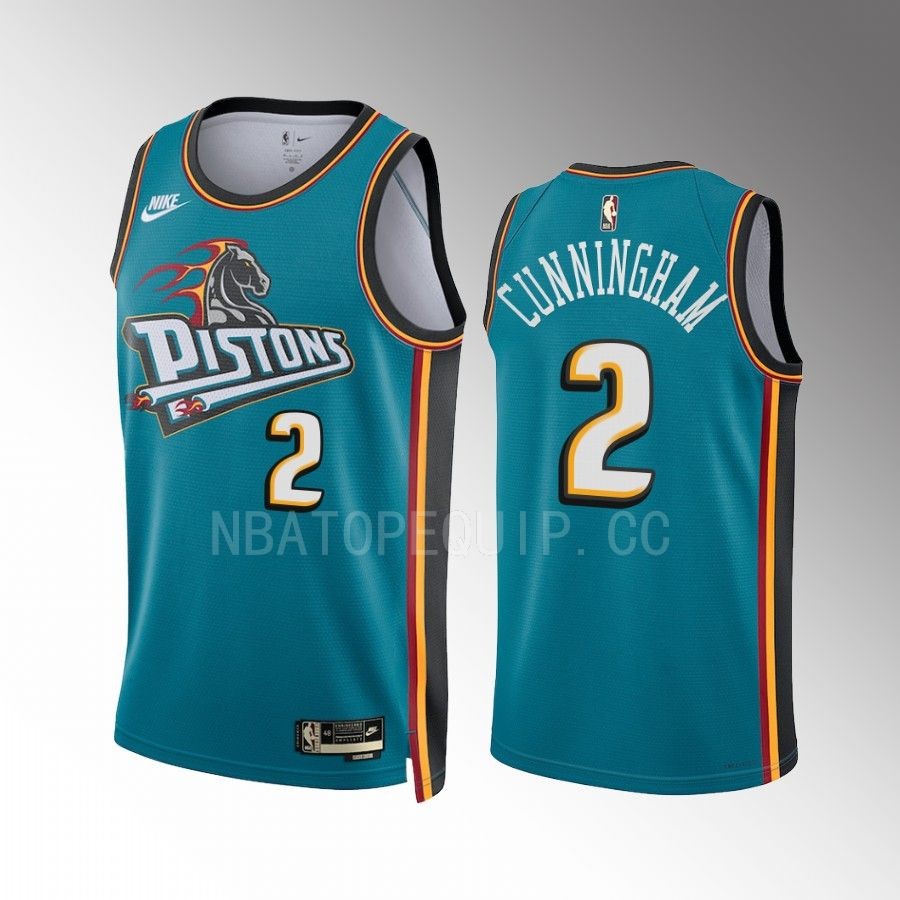 Detroit Pistons Cade Cunningham Classic Edition Teal #2 Jersey Swingman