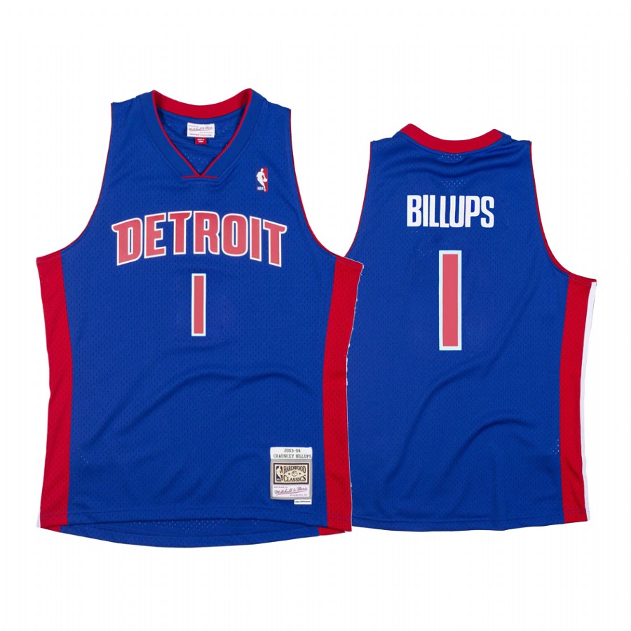 Detroit Pistons Chauncey Billups #1 Blue Throwback Jersey