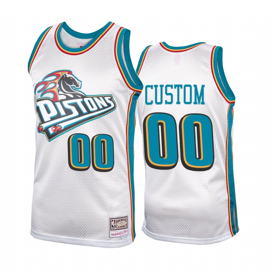 Detroit Pistons Custom #00 Platinum Hardwood Classics Jersey