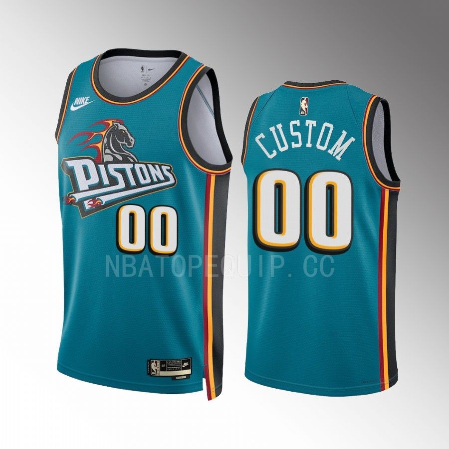 Detroit Pistons custom Classic Edition Teal #00 Jersey Swingman